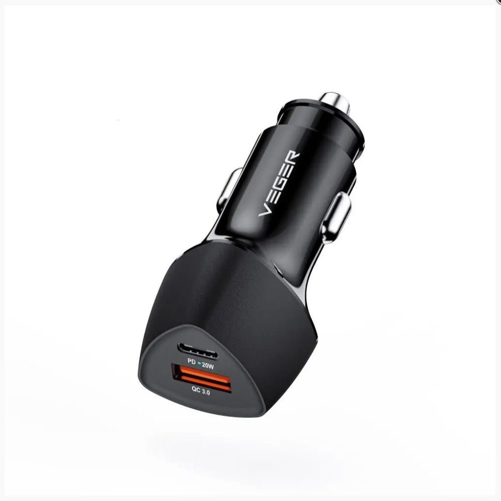 Autolaadijad Veger  CC50 Rigorous PD38W (1A1C) car charger Black