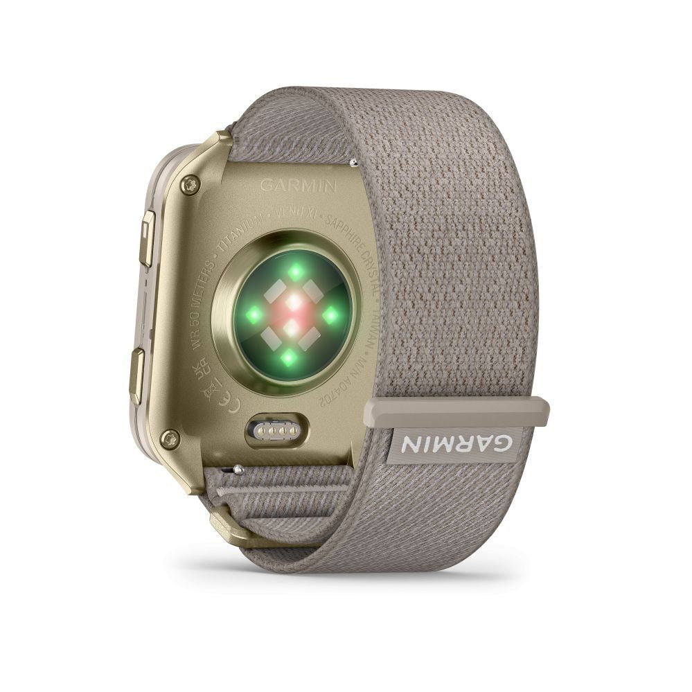 Умные часы Garmin  Venu X1 Soft Gold with Titanium Caseback and French Grey Nylon Band