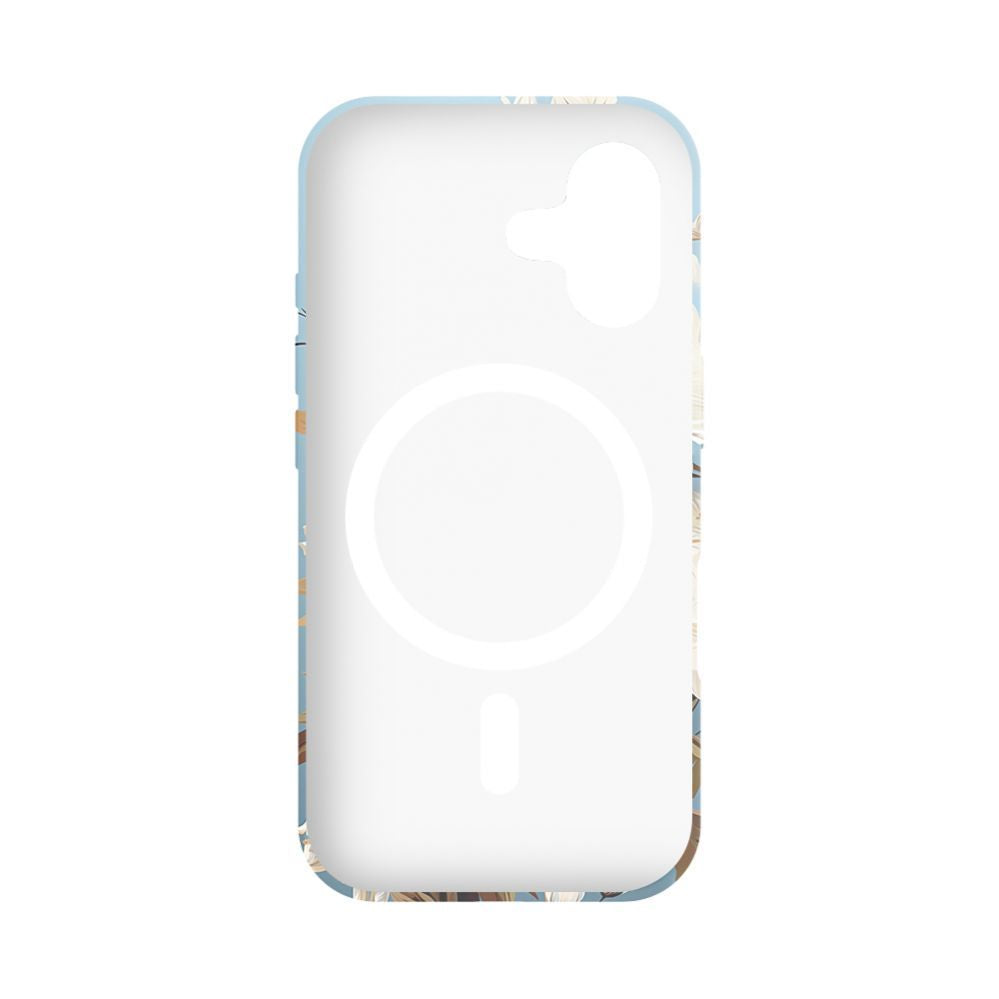 Чехол на заднюю панель Evelatus Apple iPhone 16 Slim Shell with Magsafe customized print design Flower Blue