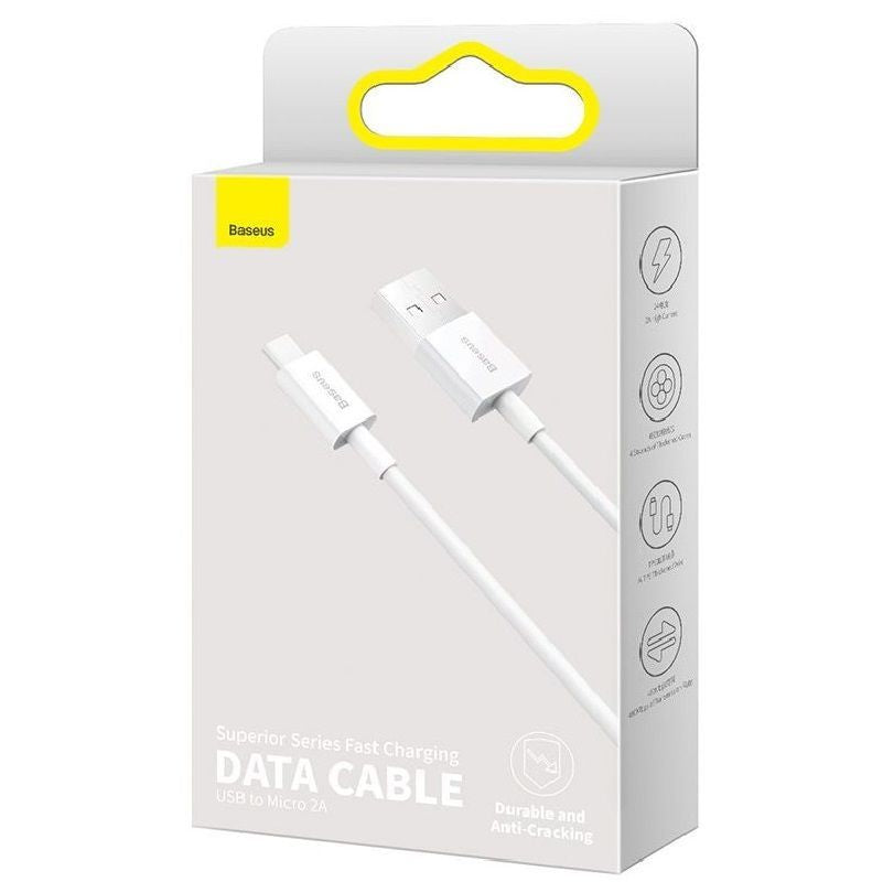 Cable Baseus - Superior Fast Charging Data Cable MicroUSB 1m White
