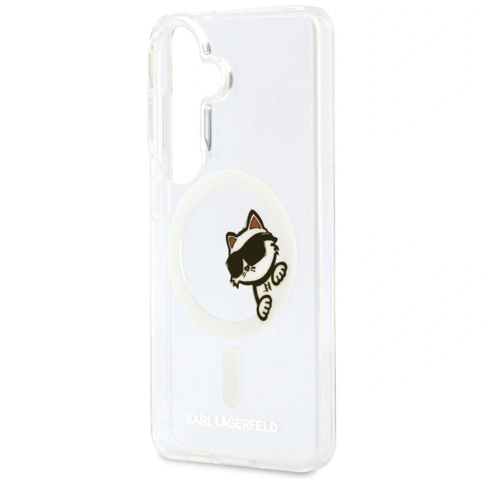 Case universaalne kaitseümbris Karl Lagerfeld Samsung Galaxy S26 IML Peekaboo Choupette With MagSafe Case Transparent