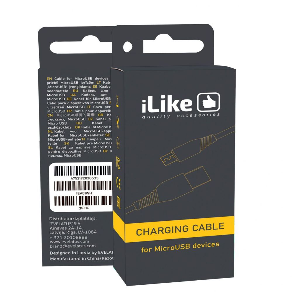 Cable iLike - iLike Charging Cable for MicroUSB ICM01 Black