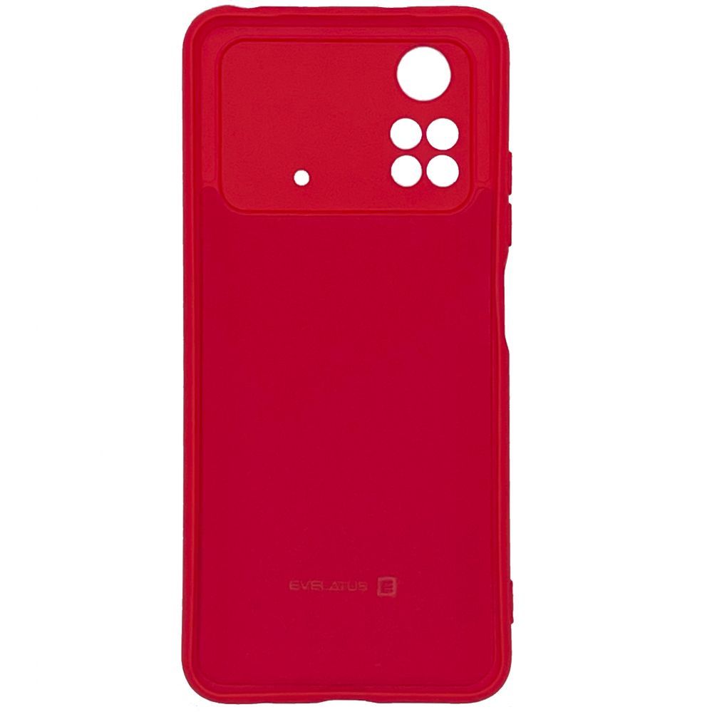 Tagakaaned Evelatus Xiaomi Poco X4 Pro 5G Premium Soft Touch Silicone Case Red