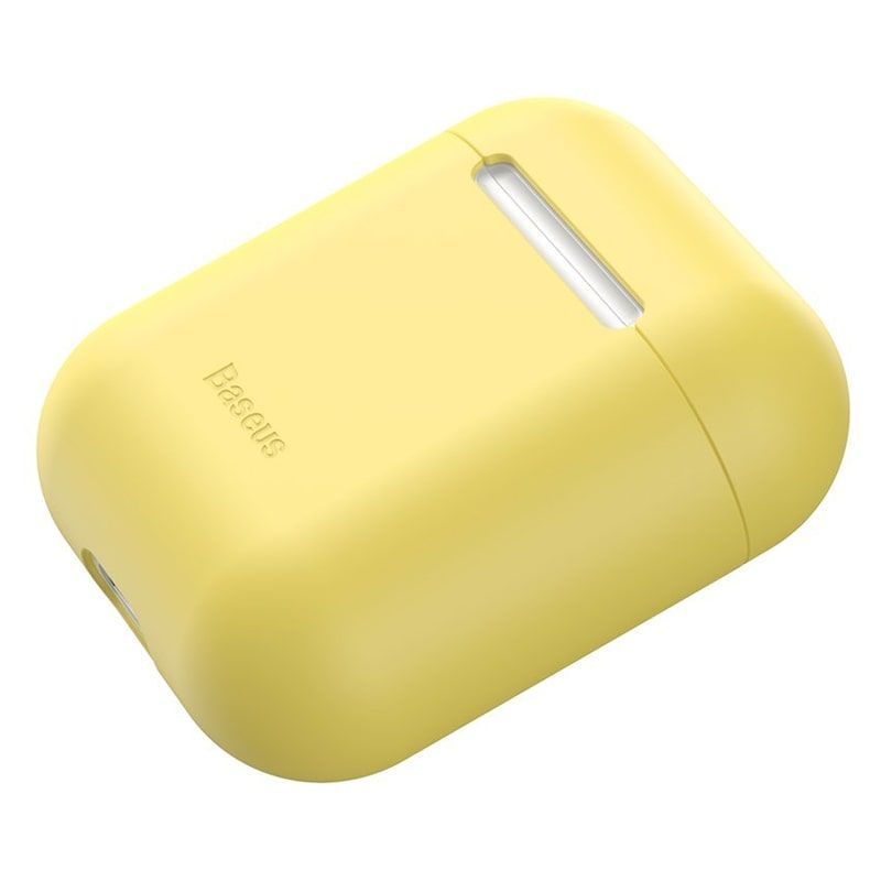 Tagakaaned Baseus Apple Silica Series Ultra-thin Silicone Protector Case for Airpods 1 / 2 Yellow