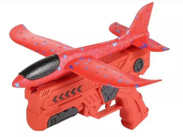 игрушки Kiddyz  Styrofoam Airplane Gun Launcher with Glider Plane Durable Lightweight Toy