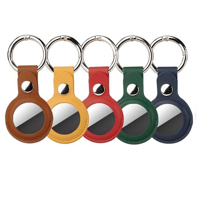 Smart tag accessories 4smarts  Leatherette Case Set for AirTags 5 pices (yellow, green, brown, red, blue)