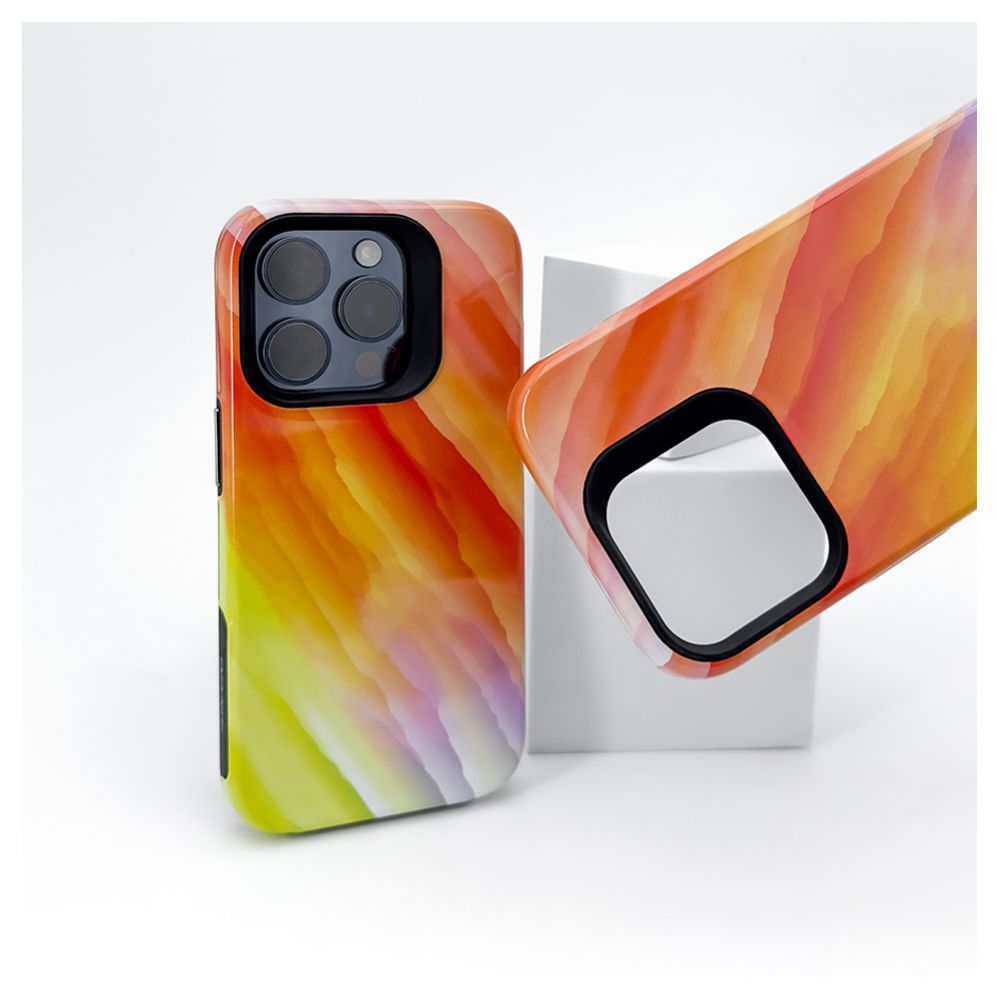 Tagakaaned Evelatus Apple iPhone 15 Pro Armor case TPU+PC Customized Print Design Yellow Orange