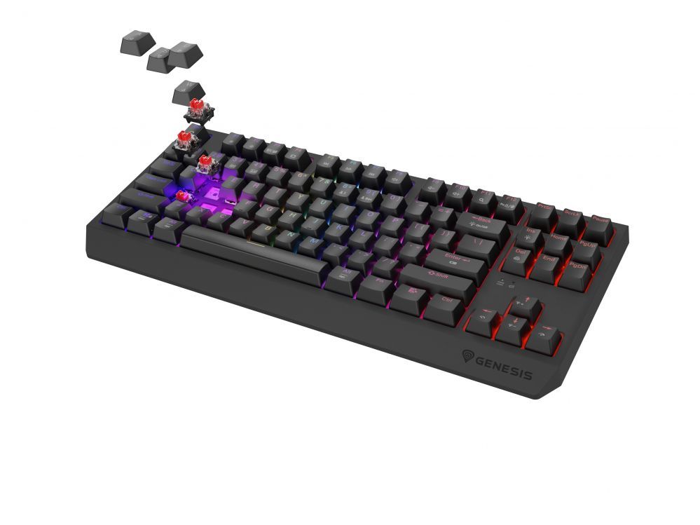Computer keyboard Genesis  THOR 230 | Mechanical Gaming Keyboard | Wireless | US | Black | 2.4 GHz, Bluetooth, USB | Outemu Panda