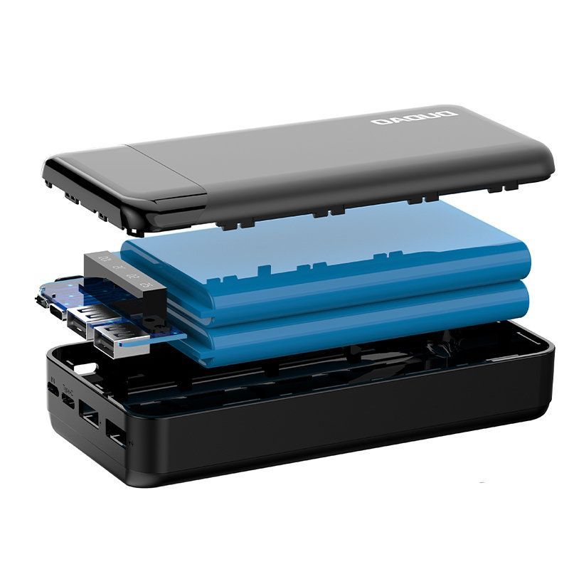 Power bank Dudao  Dudao capacious powerbank with 3 built-in cables 20000mAh USB Type C + micro USB + Lightning black (Dudao K6Pro +)