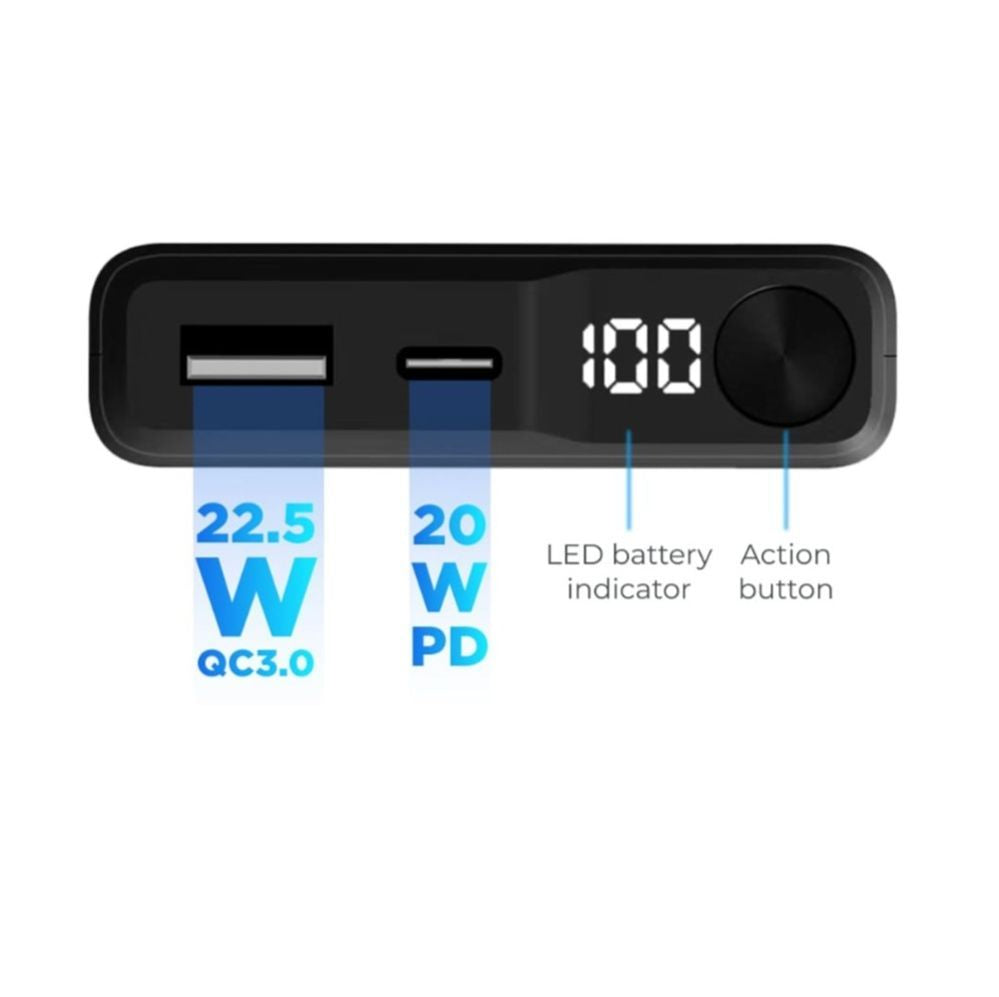 Внешний аккумулятор ksix  Ksix Magnetic Powerbank 10000 mAh 22,5W, Black