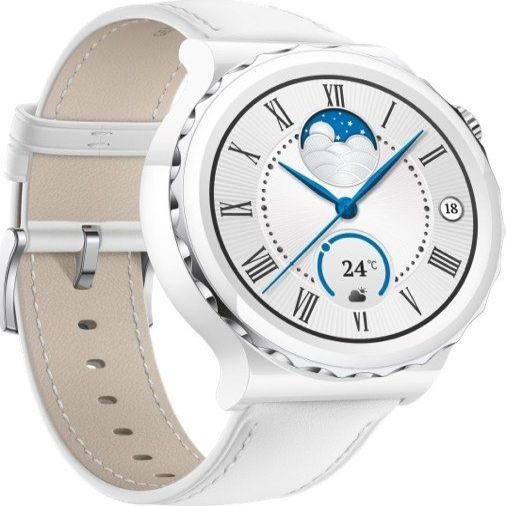 Nutikell Huawei  Watch GT 3 Pro 43mm Leather Strap White