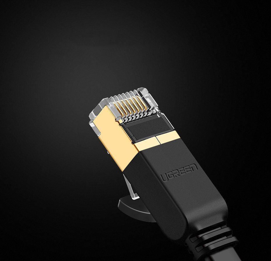 Kaabel Ugreen  Ugreen Flat Cable Internet Network Cable Ethernet Patchcord RJ45 Cat 7 STP LAN 10 Gbps 10m Black (NW106 11265)
