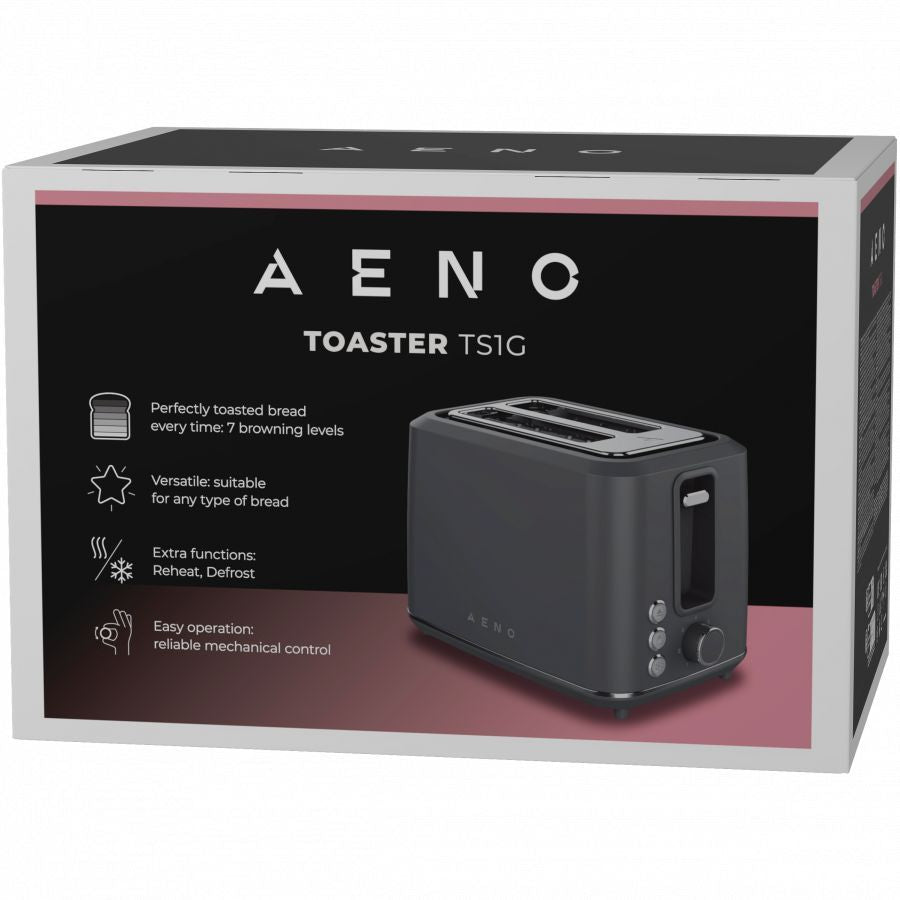 Röster AENO  Electric Toaster, Grey, 220-240V, 50-60Hz, 920-1080W, 2 slots, 3 modes, 7 browning levels
