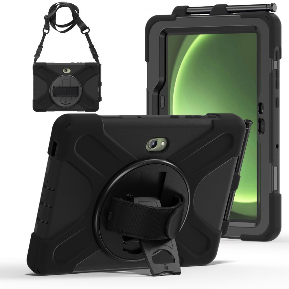 Book case Just Must  JM Rugged Case Grip for Samsung Galaxy Tab Active Pro/ Active4 Pro/ Active5 Pro with a strap Black