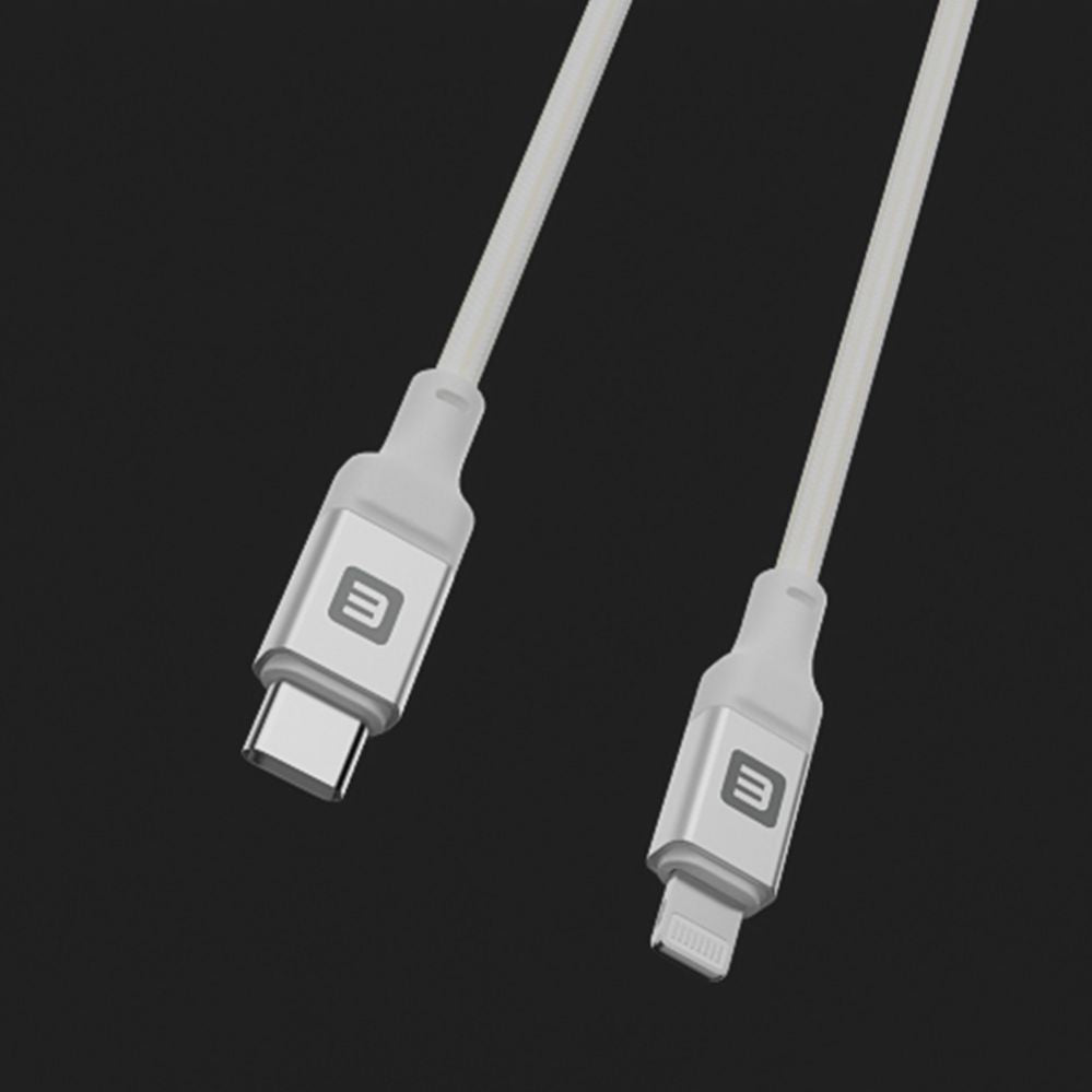 Кабель Evelatus  USB C to Lightning Cable 2.0M 60W (MFI09) Aluminum housing braiding White