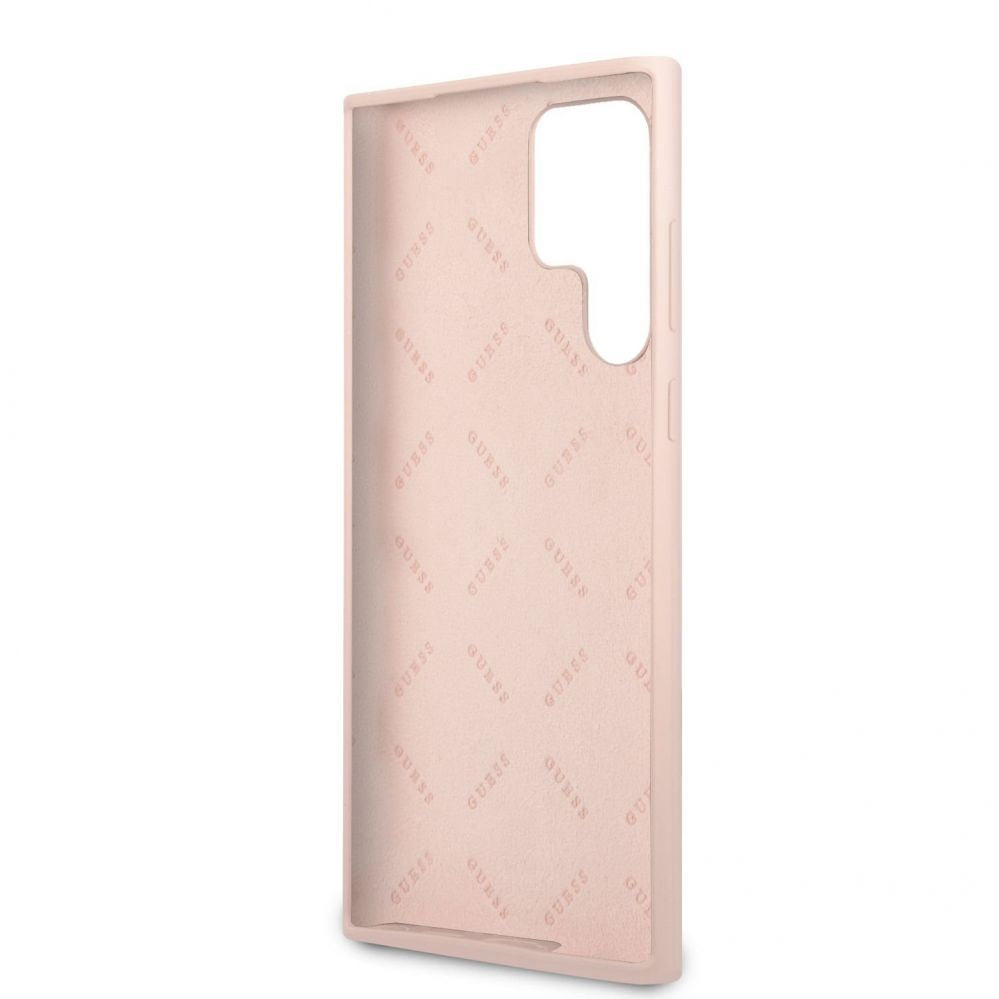 Tagakaaned Guess Samsung Samsung S22 Ultra Silicone Metal Logo Case Pink