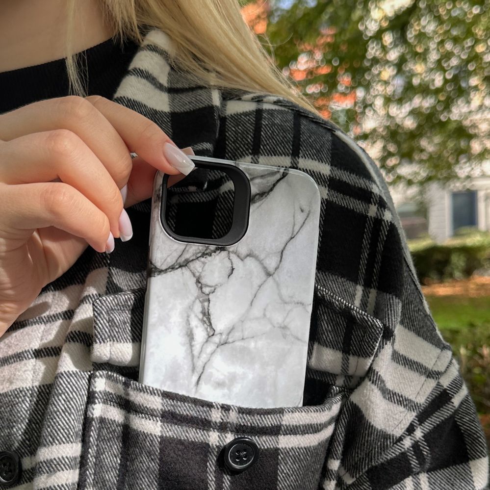 Чехол на заднюю панель Evelatus Apple iPhone 15 Plus Armor case TPU+PC Customized Print Design Marble White