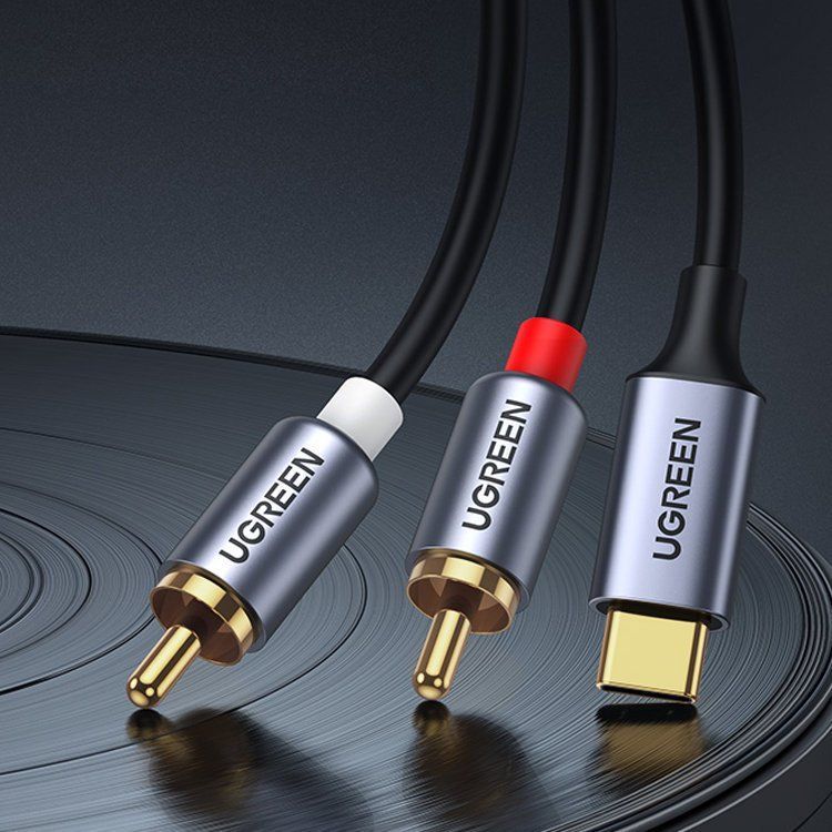 Cable Ugreen  Ugreen audio cable USB Type C (male) - 2RCA (male) 1.5m gray (20193 CM451)