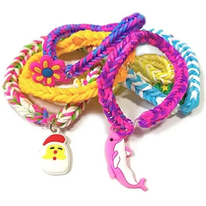 игрушки Kiddyz  4400pcs Bracelet Making Kit Rubber Bands Hooks Clips & Charms Organized Storage Box Multicolor