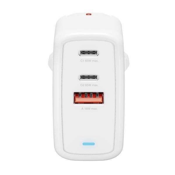 Adapter 4smarts  Charger GaN Flex 65W 2 USB-C+1 USB-A white
