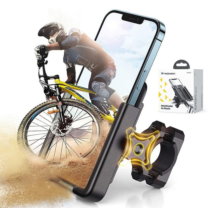 Аксессуар для велосипеда Wozinsky  Wozinsky metal bicycle phone holder, scooters black (WBHBK3)