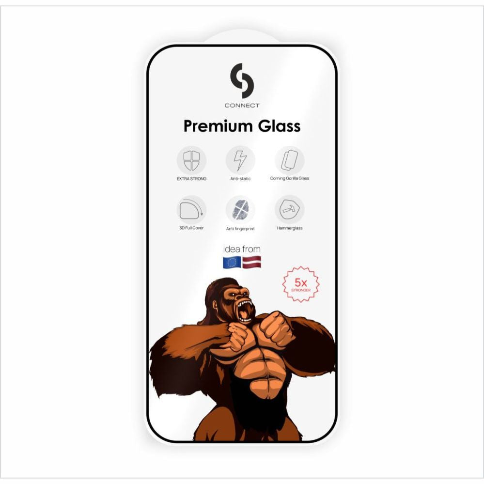 Защитное стекло Connect Samsung Galaxy S26 Ultra Corning Gorilla Glass Anti-Static 3D Full Cover 5X Stronger Black