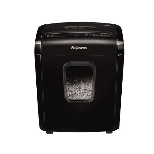 Kontoritarbed Fellowes  Powershred 6M Black, 13 L, Credit cards shredding, Mini-Cut Shredder, Paper handling standard/output 6 sheets per pass, Warranty 24 month(s)