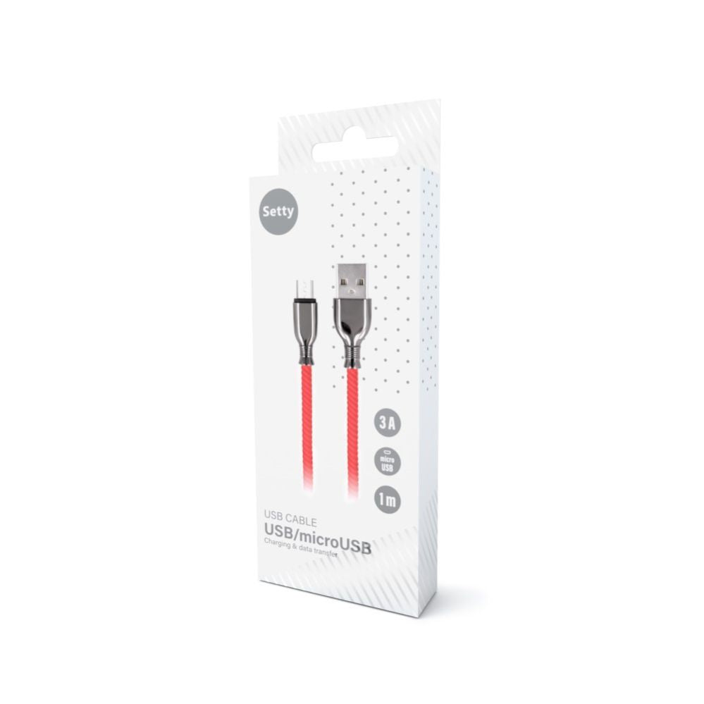 Kaabel Setty  Setty cable USB - microUSB 1,0 m 3A FC-M red