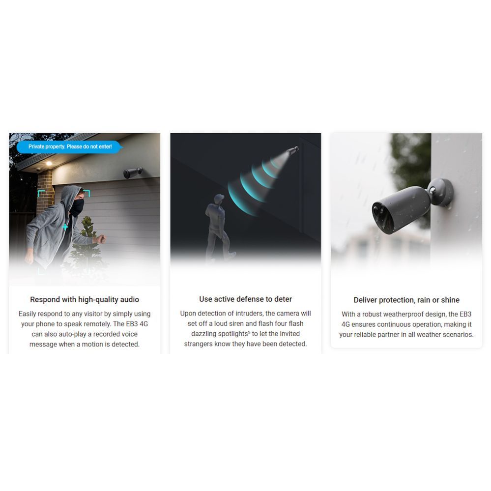 Webcam EZVIZ  Ezviz EB3 CS-EB3 4G Outdoor IP65 Smart Home Battery security Camera MicroSD / Night vision Silver