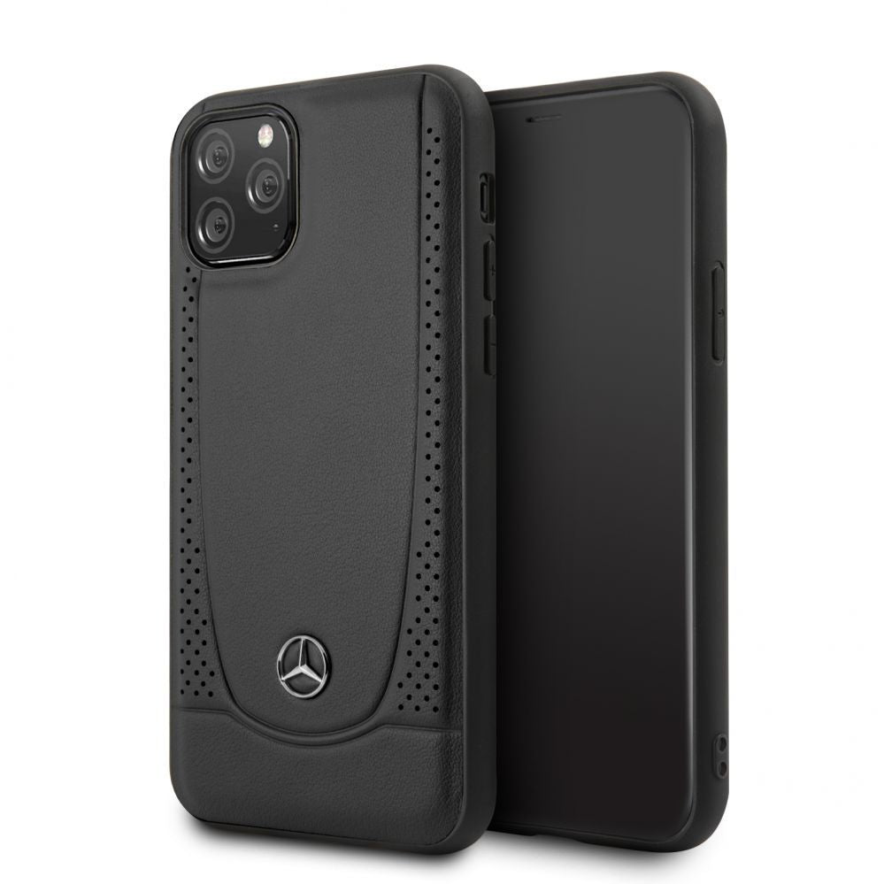 Tagakaaned Mercedes-Benz Apple iPhone 11 Pro Leather Hardcase Perforation Black