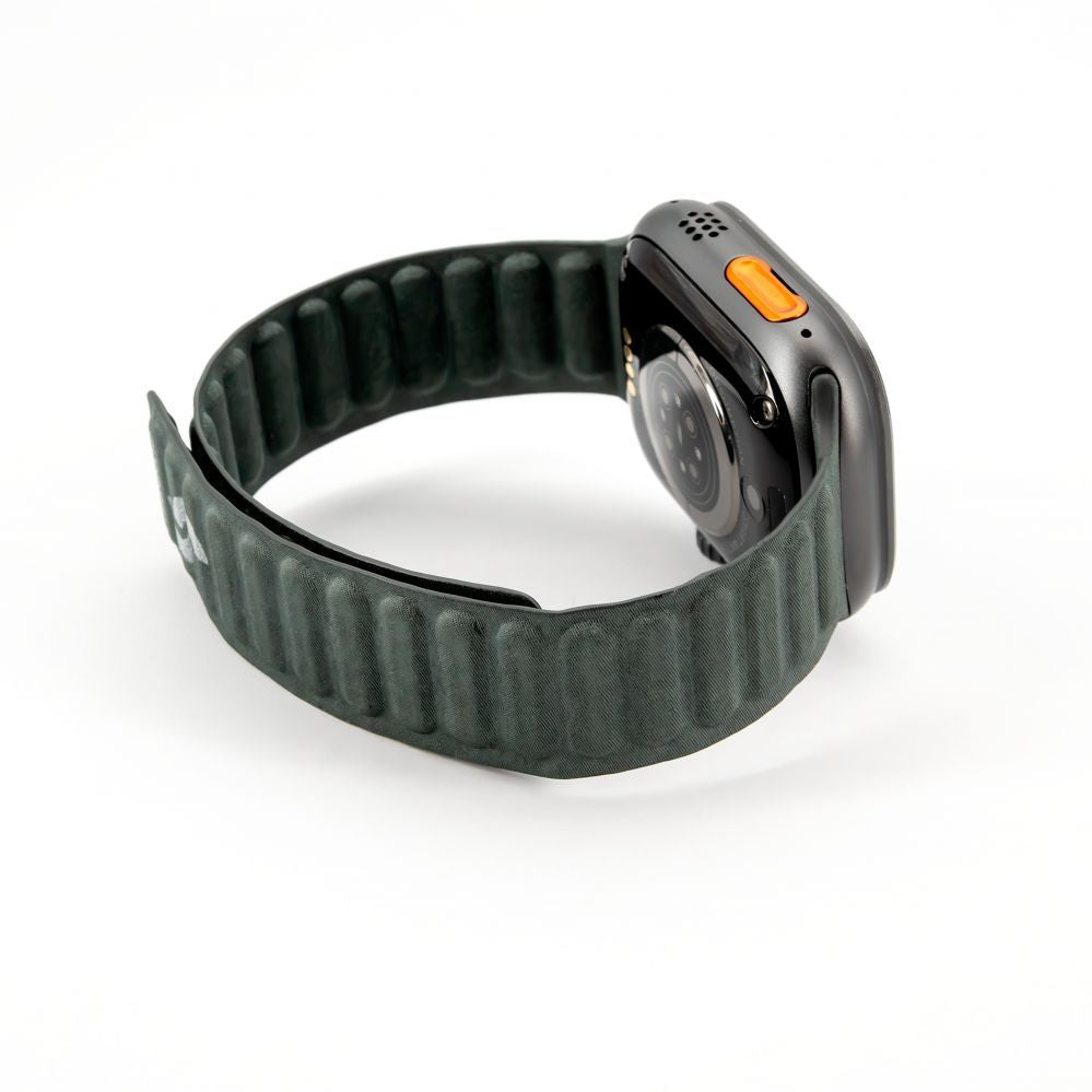 Rihm Connect  Watch 42/44/45mm Fine woven twill magnetic chain Watch Straps Green