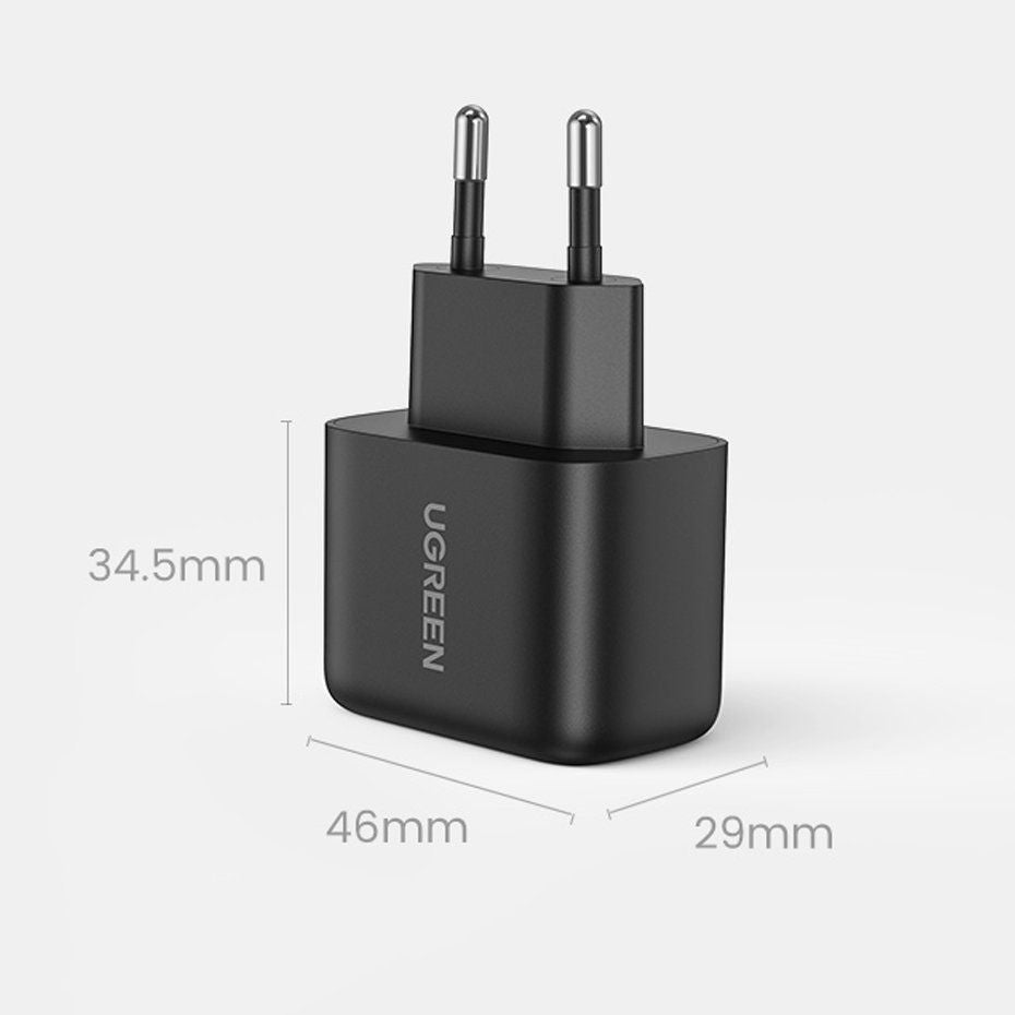 Адаптер Ugreen  USB Type C charger 25W Power Delivery + USB Type C cable 2m (50581) Black