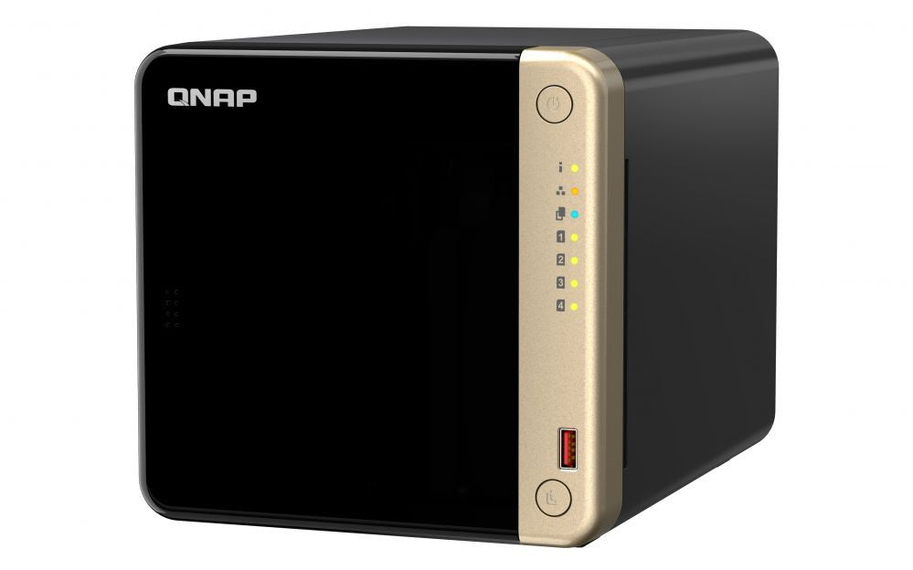 Mälupulk QNAP  TS-464-8G 4-Bay desktop NAS, Intel® Celeron® N5105/N5095 quad-core, 8 GB onboard not expandable, 4 x 3.5"/2.5" SATA 6Gb/s drive bays, 2