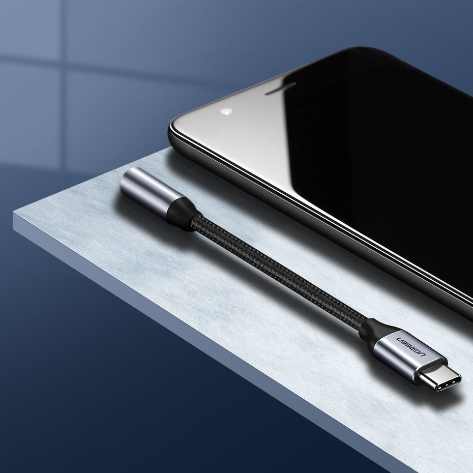 Адаптер Ugreen  Ugreen Headphone Adapter with 3.5mm mini jack to USB Type C 10cm gray (30632)