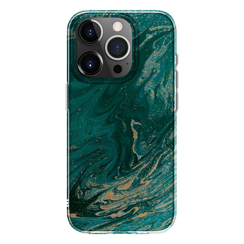 Чехол на заднюю панель Evelatus Apple iPhone 15 Pro Max PC Customized Print Design Marble Turquoise