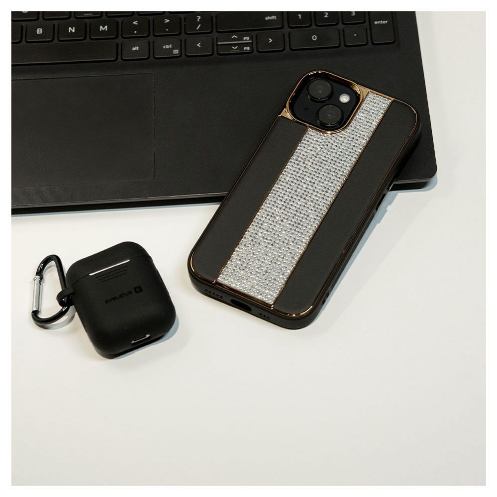 Чехол на заднюю панель iLike Apple iPhone 15 Diamonds and Leather Case Black