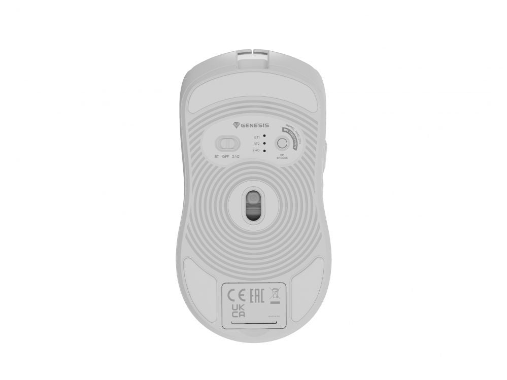 Arvutihiir Genesis  Zircon 500 | Wireless/Wired | Gaming Mouse | 2.4 GHz, Bluetooth, USB | White