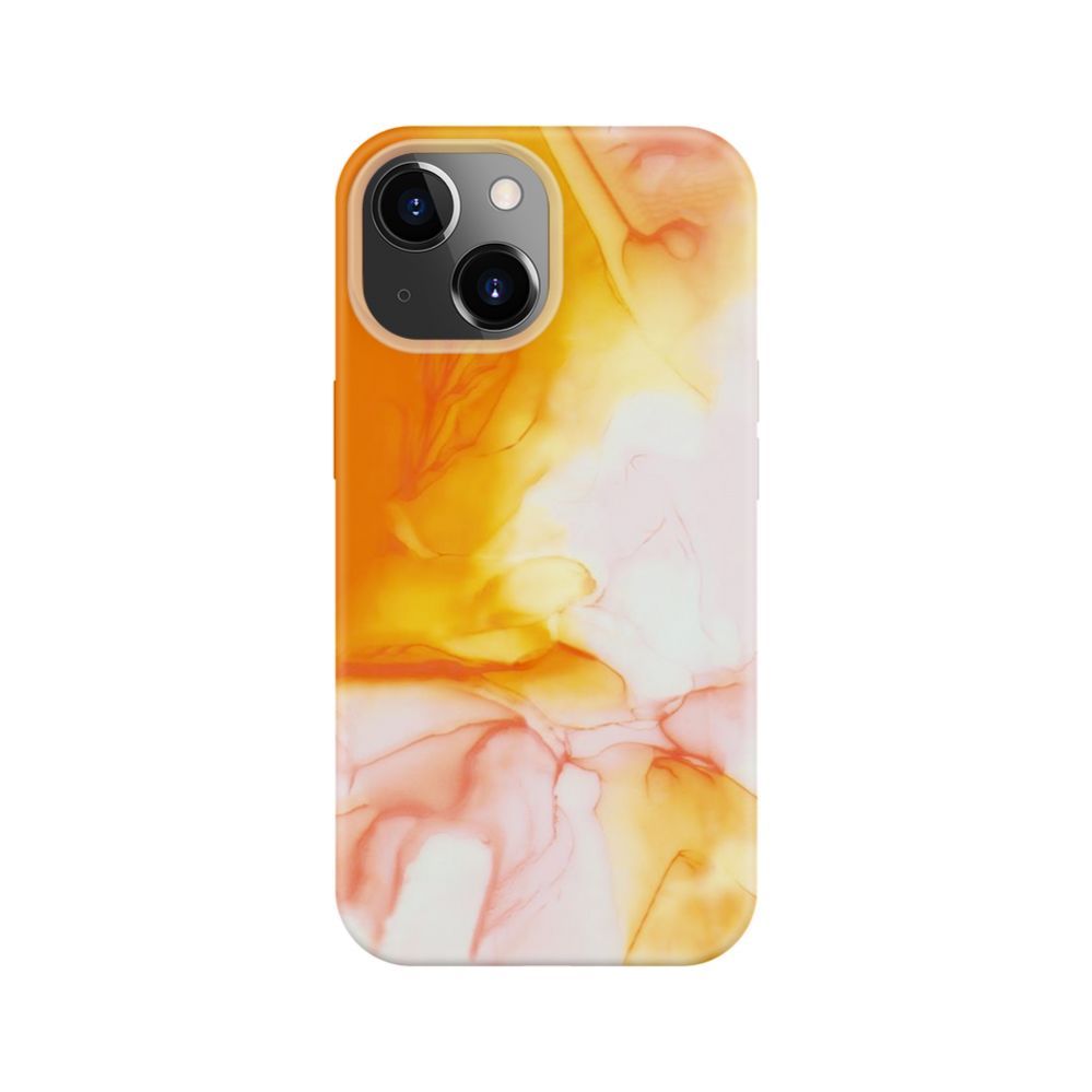 Back panel cover Evelatus Apple iPhone 15 Premium Silicone case Customized Print Orange