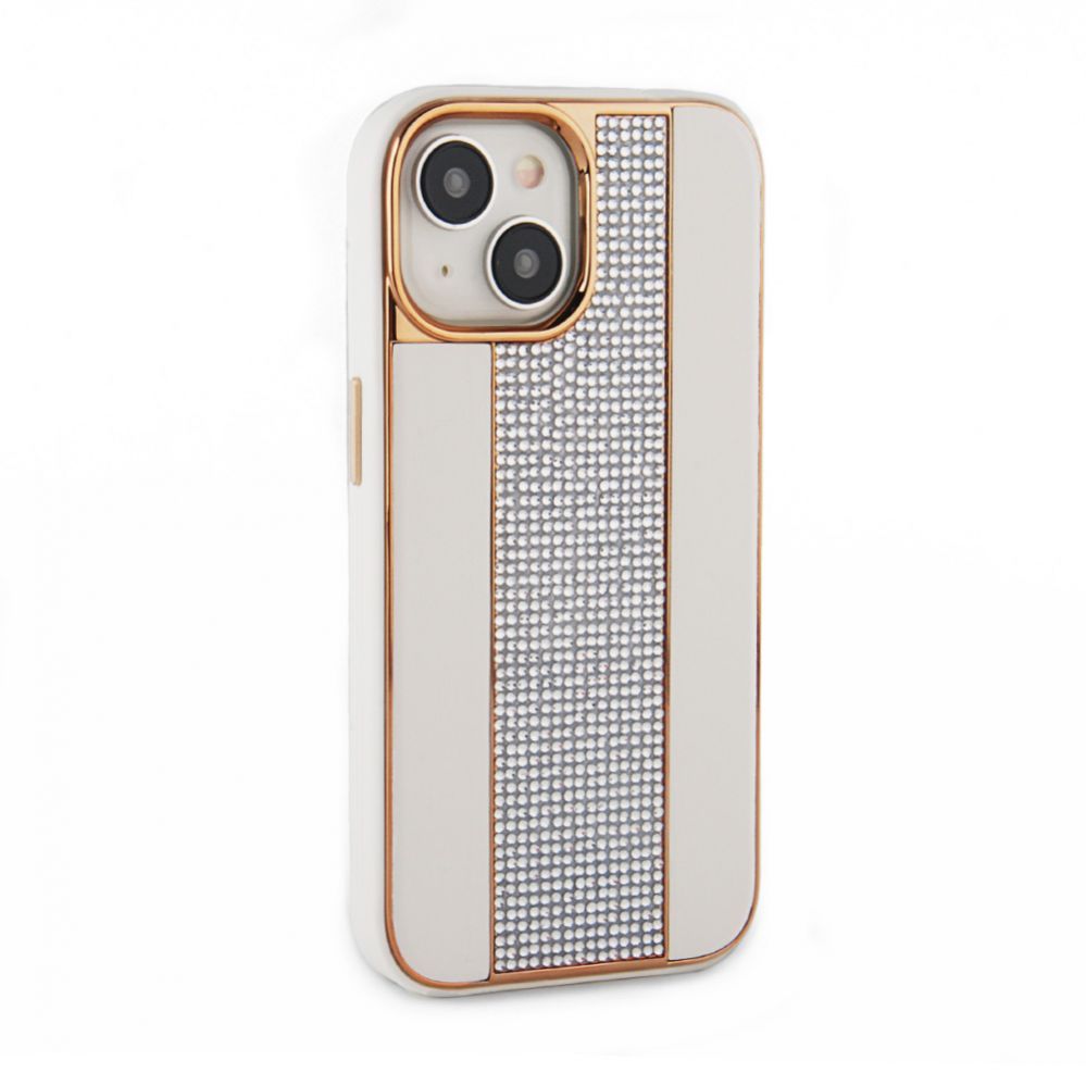 Чехол на заднюю панель iLike Apple iPhone 15 Diamonds and Leather Case White