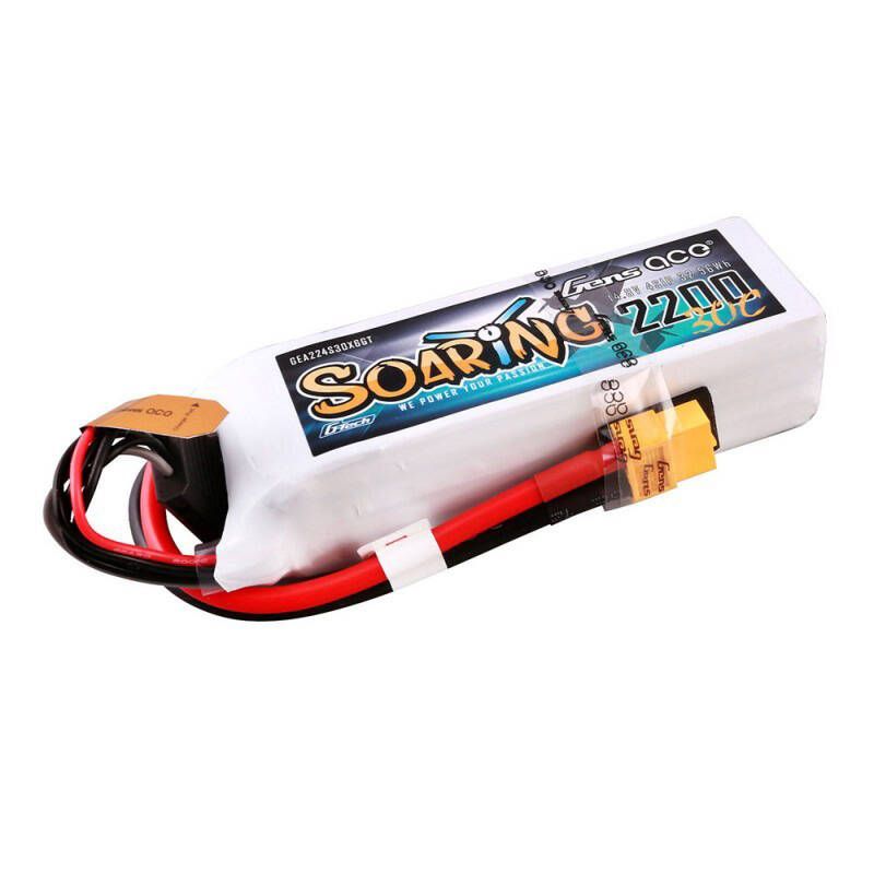 Server – muud tarvikud Gens ace  Gens ace G-Tech Soaring 2200mAh 14.8V 30C 4S1P Lipo Battery Pack with XT60 plug