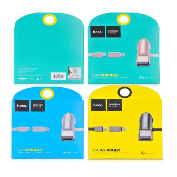 Авто зарядка Hoco Universal UCL01 Multifunction apple+micro usb Silver