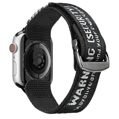 Strap Dux Ducis  Strap (Outdoor Version) Strap for Apple Watch Ultra, SE, 8, 7, 6, 5, 4, 3, 2, 1 (49, 45, 44, 42 mm) Nylon Band Black Silver