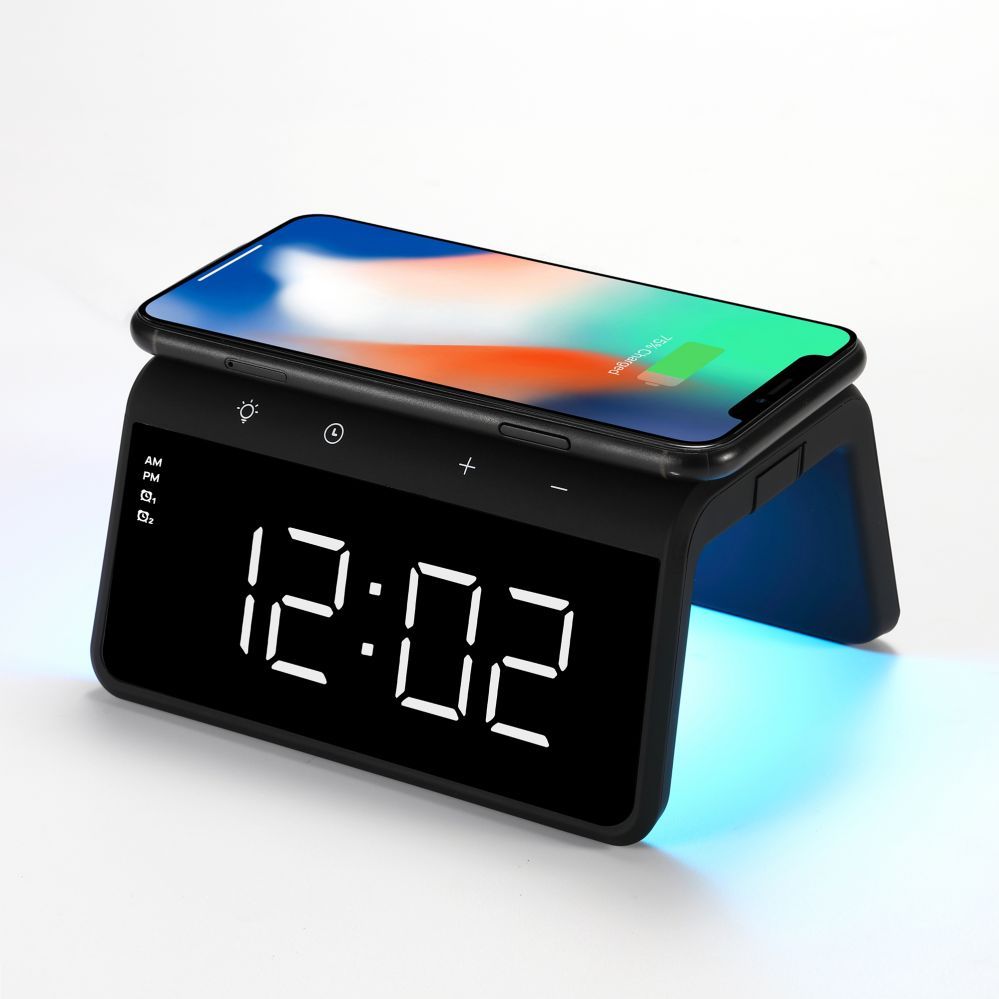 Wireless charger Evelatus  Evelatus Wireless Charging Clock WCC01BK Black