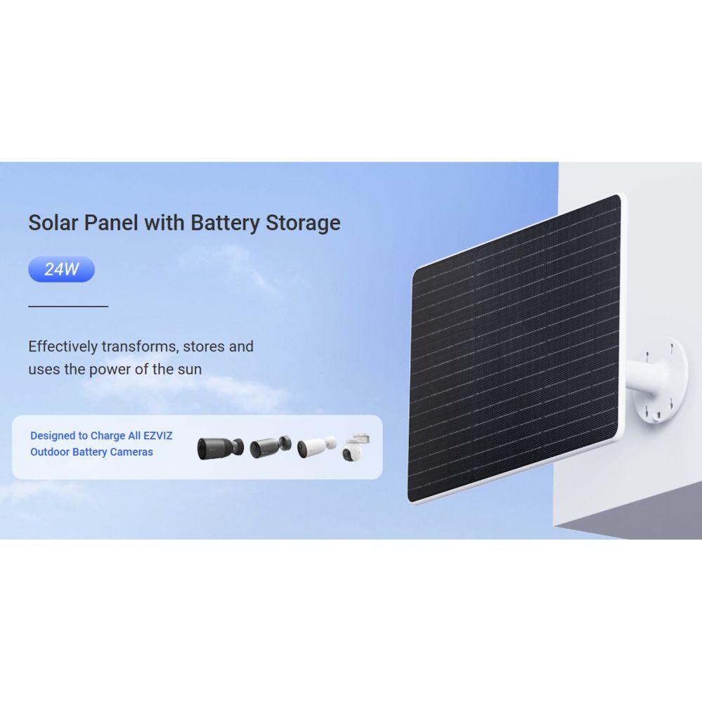 surveillance accessories EZVIZ  CS-PBC24-R100-20AH 24W solar panel with battery White White
