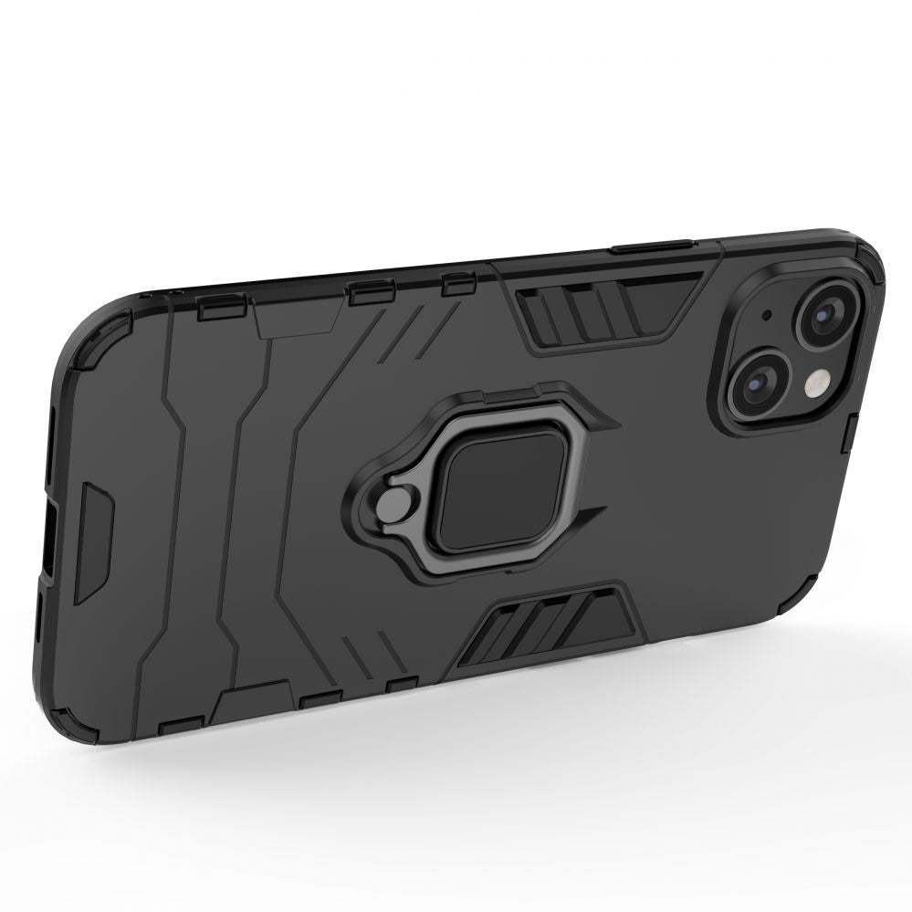 Чехол на заднюю панель Hurtel - Ring Armor case for iPhone 14 Plus armored cover magnetic holder ring black