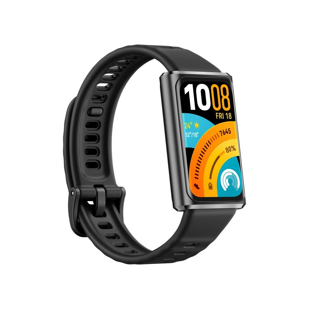 Фитнес браслет Huawei  Band 11 Pro Matte Black Aluminum Alloy Case with Black Fluoroelastomer Strap (Candy-B49F)