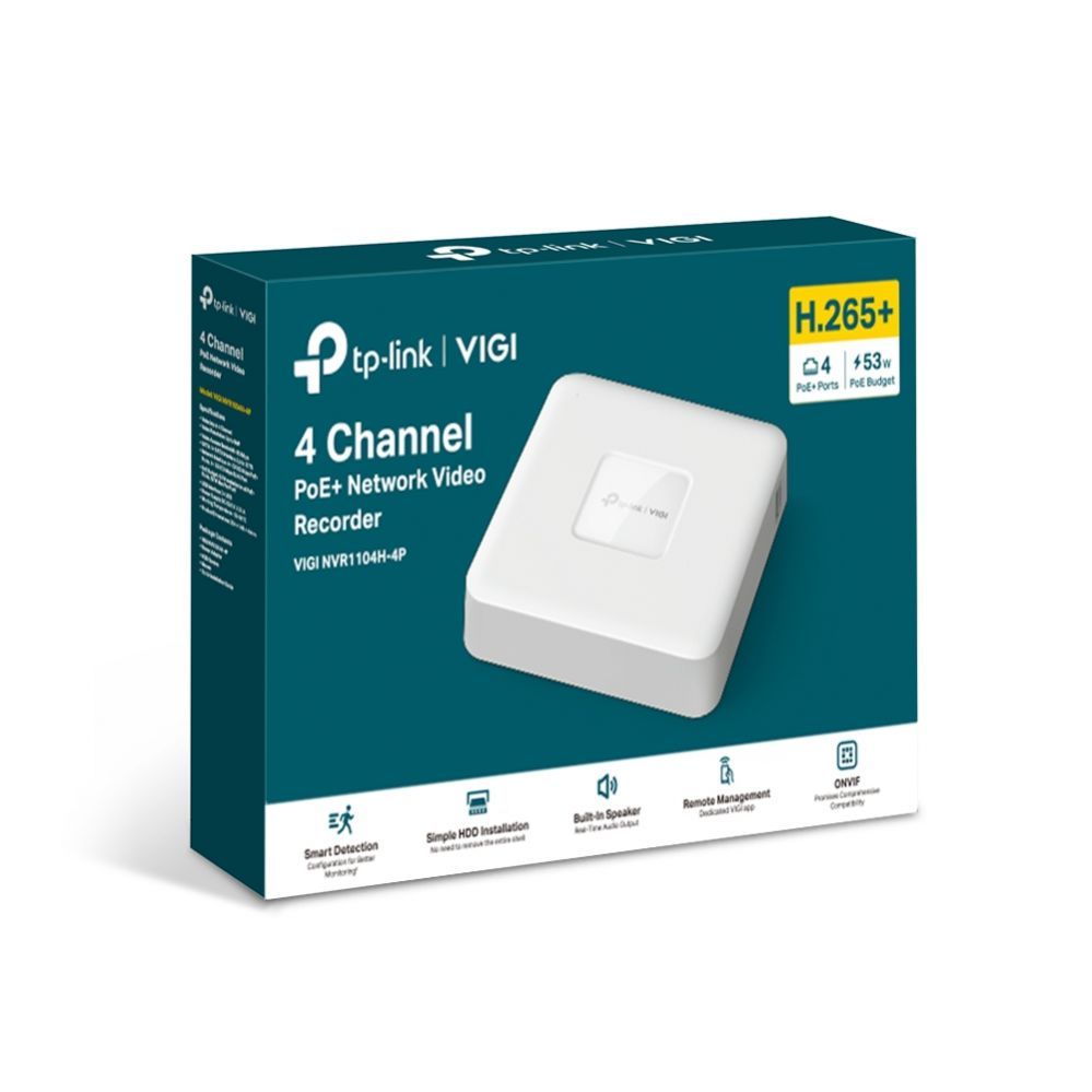 аксессуары для наблюдения TP-Link  NET VIDEO RECORDER 4CH/VIGI NVR1104H-4P