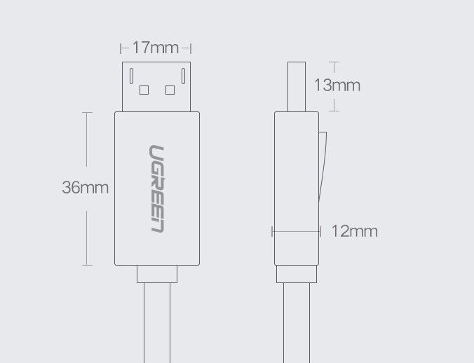 Cable Ugreen  Ugreen DP102 10211 DisplayPort 1.2 4K / DisplayPort 1.2 4K Cable 2 m - Black