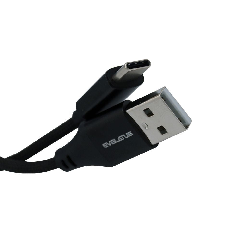 Cable Evelatus  AutoSpring Coiled Cable USB A to USB C connector 1.2M Black