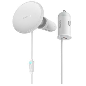 Automaatne hoidja Baseus  Wireless car charger with MagSafe 15W holder for air vent + USB Type C 25W White